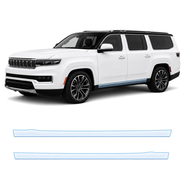 Антигравійна захисна бронеплівка за лекалами для Jeep Grand Wagoneer WS 2021- нижня зона кузова пороги