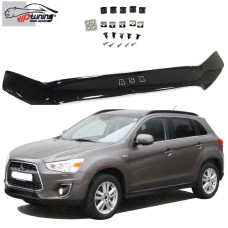 Дефлектор капоту мухобійка для Mitsubishi ASX 2010- Євро Кріплення (Vip Tuning) MSH18