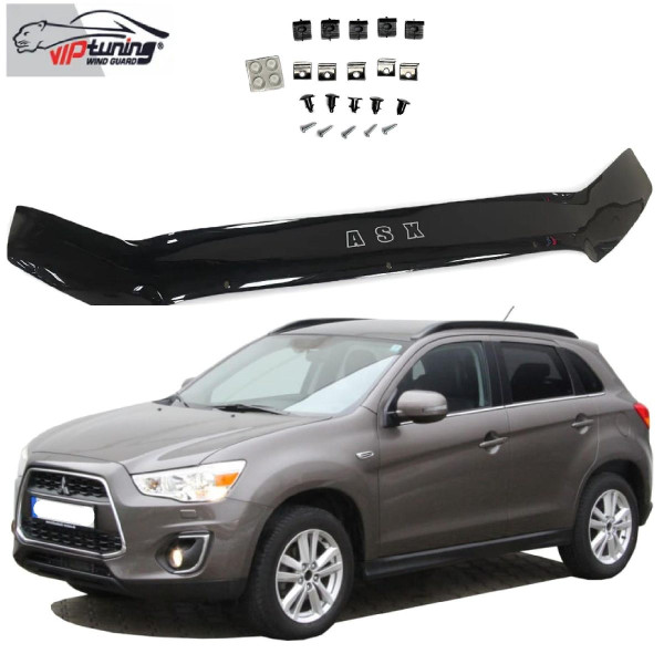 Дефлектор капота мухобойка Mitsubishi ASX 2010- Евро Крепление (Vip Tuning) MSH18