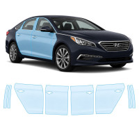 Антигравийная защитная бронепленка по лекалам для Hyundai Sonata LF 2014-2017 - зоны дверей и стойки окон