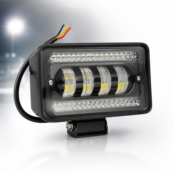 Світлодіодна додаткова LED фара Прямокутна / Лінзована 150х90х65 mm / 60W / 15W * 4 / 10-30V / 1 шт