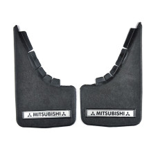 Бризковики малі Elegant для Mitsubishi Серебренн. напис,м'яка структурна гума Mud-Flaps 2 шт