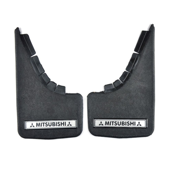 Бризковики малі Elegant для Mitsubishi Серебренн. напис,м'яка структурна гума Mud-Flaps 2 шт
