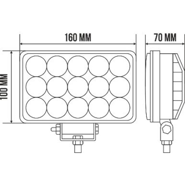 Світлодіодна додаткова LED фара BelAuto Sport Алюмінієвий корпус (BOL1503L)