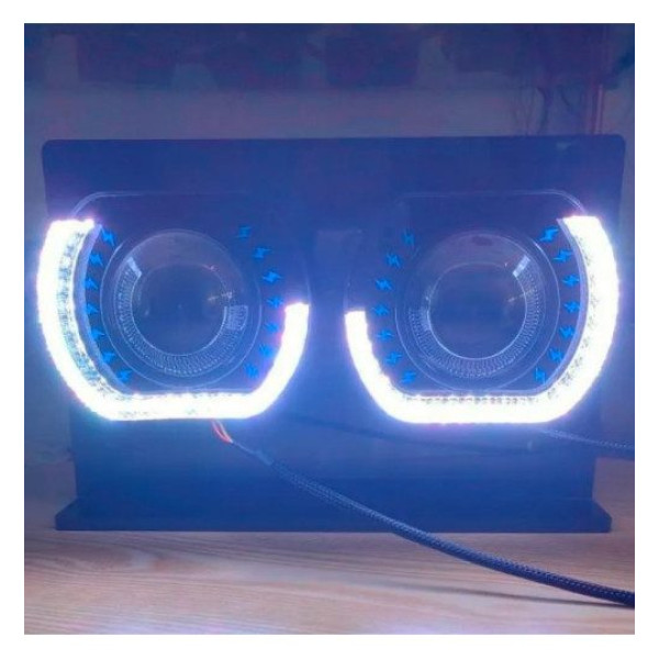 LED Маска Ангельські очі 3" D76 мм 12V 6000K BMW Білий Світло 2 шт (R8-V) 5D-L