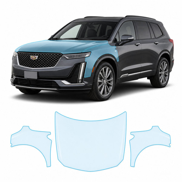 Антигравийная защитная бронепленка по лекалам для Cadillac XT6 I 2019- капот и передние крылья
