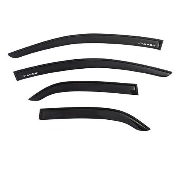 Дефлектори вікон вітровики Chevrolet Aveo T200 2002-2006 Седан Скотч 3M Voron Glass