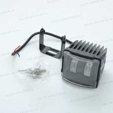 Світлодіодна додаткова LED фара Прямокутна / Лінзована 80х75х70 mm / 30W / 15W * 2 / 10-30V / 1 шт