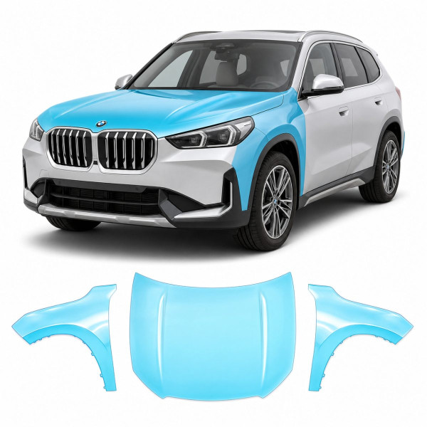 Антигравийная защитная бронепленка по лекалам для BMW X1 U11 2022- капот и передние крылья