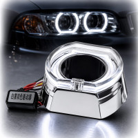 LED Маска Ангельські очі 2.5" D64 мм 12V 6000K BMW Білий Світло Chrome-O 1 шт