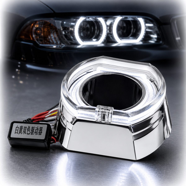 LED Маска Ангельські очі 2.5" D64 мм 12V 6000K BMW Білий Світло Chrome-O 1 шт