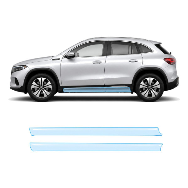 Антигравийная защитная бронепленка по лекалам для Mercedes-Benz EQA 2021- нижняя зона кузова пороги