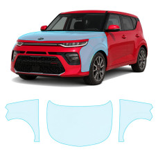 Антигравийная защитная бронепленка по лекалам для Kia Soul SK3 2019-2025 - капот и передние крылья