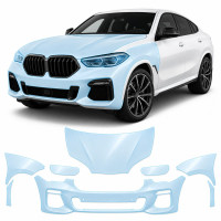 Антигравийная защитная бронепленка по лекалам для BMW X6 G06 2019-2023 - передняя часть авто (капот бампер фары крылья)