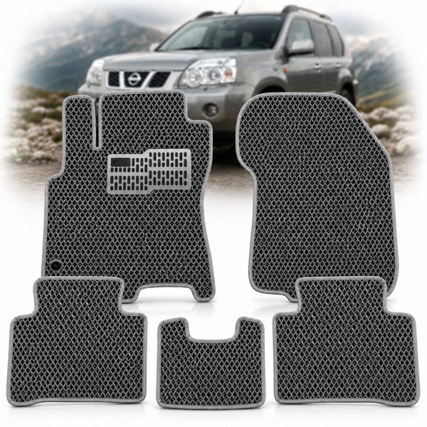Килимки в салон EVA для Nissan X-Trail (Т-30) 2001-2007 з підп'ятником Сірі 5 шт