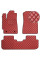 Коврики в салон для Toyota Highlander 2008-2013 Экокожа Красные 5 шт (Rombus)