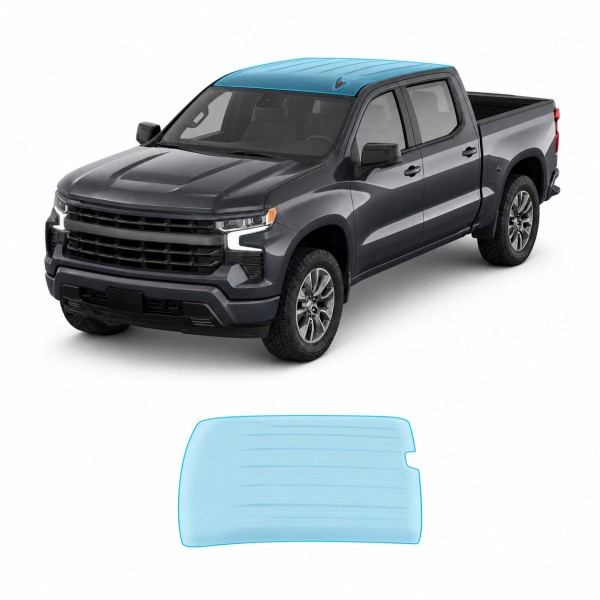 Антигравійна захисна бронеплівка за лекалами для Chevrolet Silverado IV facelift 2022- зона даху