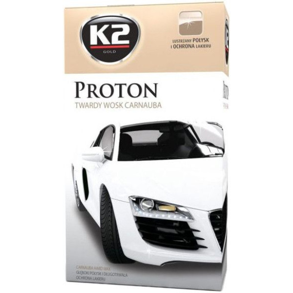Поліроль кузова з твердим воском Карнауба K2 Proton аплікатор та серветка мікрофібра 200 г (G040)