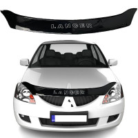 Дефлектор капоту мухобійка Mitsubishi Lancer IХ 2003-2007 (Коротка) Кріплення Пластини Voron Glass