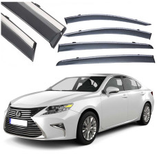 Дефлектори вікон вітровики Benke для Lexus ES 2018- Молдинг Нержавіюча сталь 3D (BLXES1823-W/S)