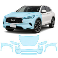 Антигравійна захисна бронеплівка за лекалами для Infiniti QX50 J55 2019- передня частина авто (капот бампер крила))