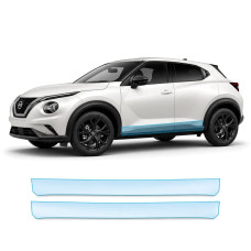 Антигравийная защитная бронепленка по лекалам для Nissan Juke F16 2019-2024 - нижняя зона кузова пороги