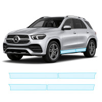 Антигравийная защитная бронепленка по лекалам для Mercedes-Benz GLE W167 2019-2023 - нижняя зона кузова пороги