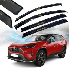 Дефлектори вікон вітровики Benke для Toyota Rav 4 2018- (Premium Гнучкі Широкі)