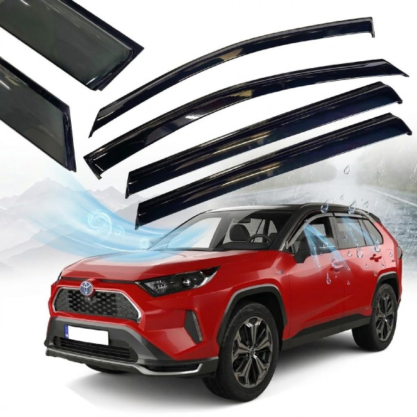 Дефлектори вікон вітровики Benke для Toyota Rav 4 2018- (Premium Гнучкі Широкі)