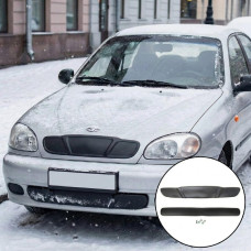 Набор Зимняя накладка на решетку и бампер Daewoo Lanos Пластик Гладкий (AutoElement)