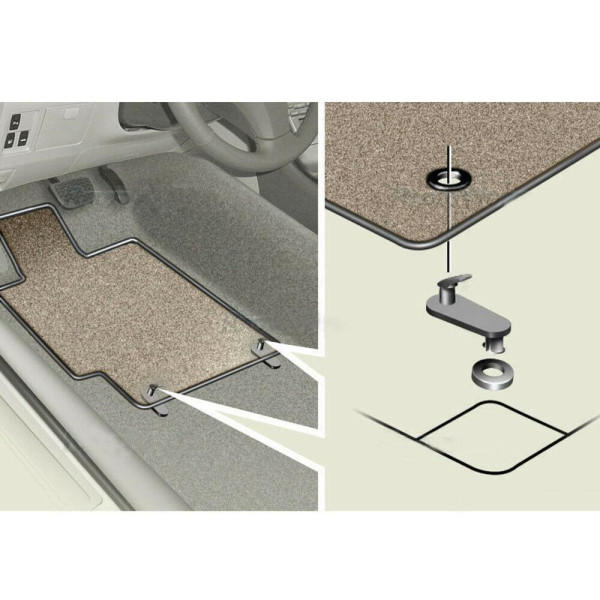 Клипса для ковриков в салон Toyota крючок-фиксатор в пол Черная 1 шт FIX0031