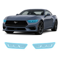 Антигравийная защитная бронепленка по лекалам для Ford Mustang S650 2024- оптика (фары и ПТФ)