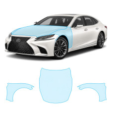Антигравийная защитная бронепленка по лекалам для Lexus LS XF50 2018-2020 - капот и передние крылья