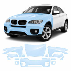 Антигравийная защитная бронепленка по лекалам для BMW X6 E71 2008-2014 - передняя часть авто (капот бампер фары крылья)