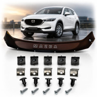 Дефлектор капота мухобойка Mazda CX-5 2017- Евро крепления Vip Tuning (MZD45)