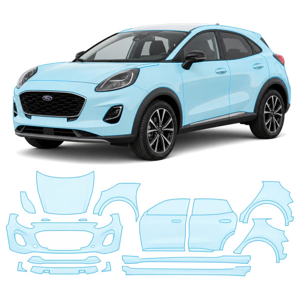 Антигравійна захисна бронеплівка за лекалами для Ford Puma I 2019- повний кузов