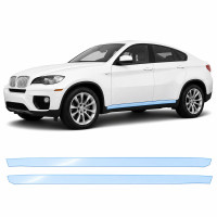 Антигравийная защитная бронепленка по лекалам для BMW X6 E71 2008-2014 - нижняя зона кузова пороги