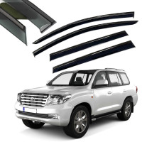 Дефлектори вікон вітровики Benke для Toyota Land Cruiser 200 / LX 570 2007- (Тенмний Молдинг Нержавіюча сталь 3D)