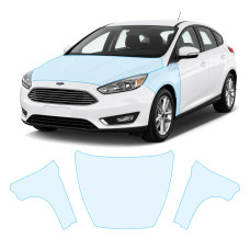 Антигравийная защитная бронепленка по лекалам для Ford Focus III facelift 2015-2018 - капот и передние крылья