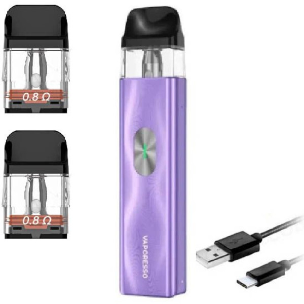 Багаторазовий Pod-Набір Vaporesso Xros 4 Mini 1000mAh 2 мл (Картриджів 0.8 ОМ 3 шт) Ice Purple Пурпурный