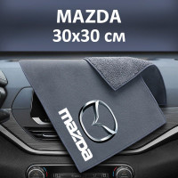 Флісовий рушник для авто з логотипом Mazda 30х30 см