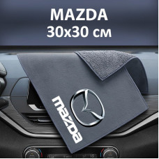 Флисовое полотенце для авто с логотипом Mazda 30х30 см