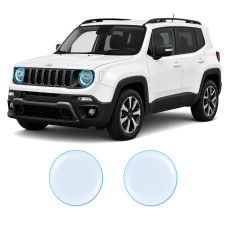 Антигравийная защитная бронепленка по лекалам для Jeep Renegade BU facelift 2019- оптика (фары и ПТФ)