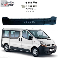 Дефлектор капота мухобойка для Renault Trafic 2001-2014 Короткий Евро Крепление (Vip Tuning) RL55