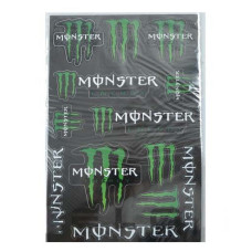 Наклейка МОТО Monster Energy 21х31 см Маленька набір (Зовнішня)