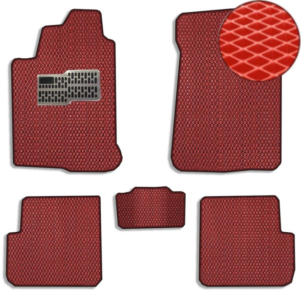 Килимки в салон EVA для Toyota Corolla Е12 Е13 (CDE-120) 2001-2006 з підп'ятником Червоні 5 шт