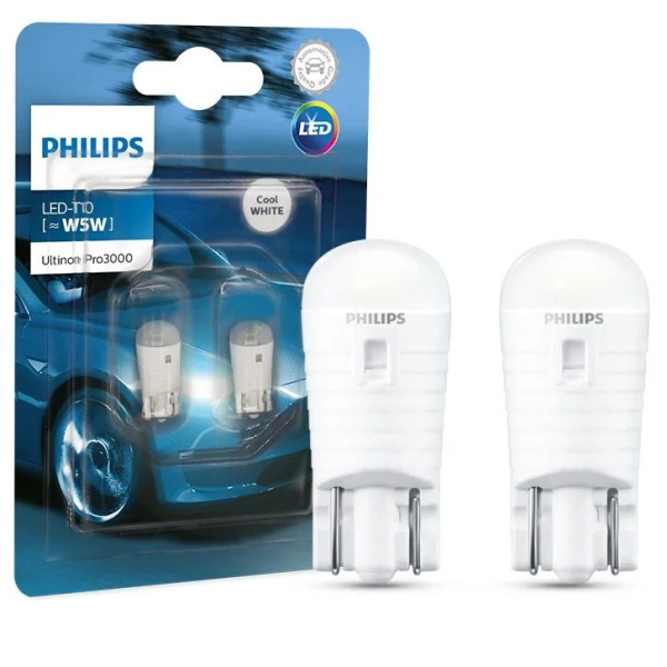 Світлодіод 12V Т10 Philips Ultinon W5W 6000K 55Lm 2 шт (11961U30CWB2)