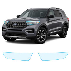 Антигравийная защитная бронепленка по лекалам для Ford Explorer (US) VI 2020-2023 - оптика (фары и ПТФ)