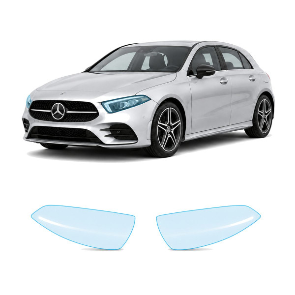 Антигравійна захисна бронеплівка за лекалами для Mercedes-Benz A-Class W177 2018-2022 - оптика (фари та ПТФ)