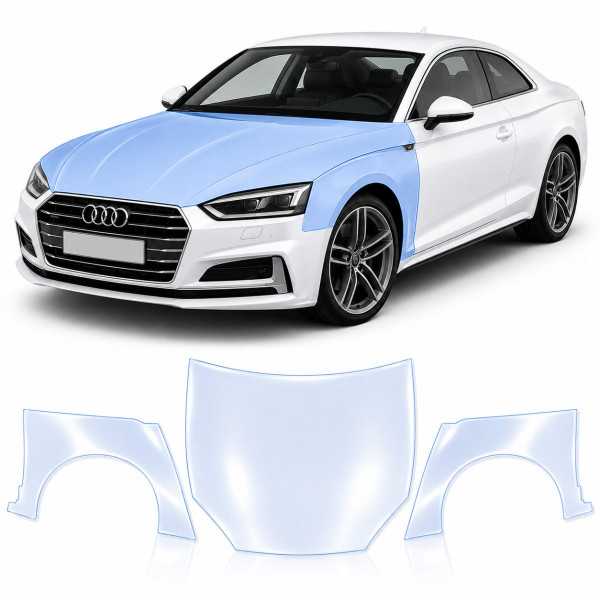 Антигравійна захисна бронеплівка за лекалами для Audi A5 F5 2016-2019 - капот і передні крила
